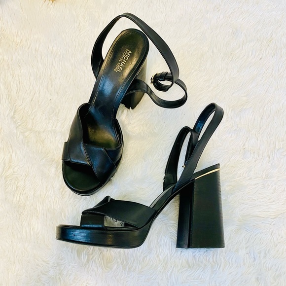 Michael Kors Fallon Chunky Black Heels - Picture 15 of 17